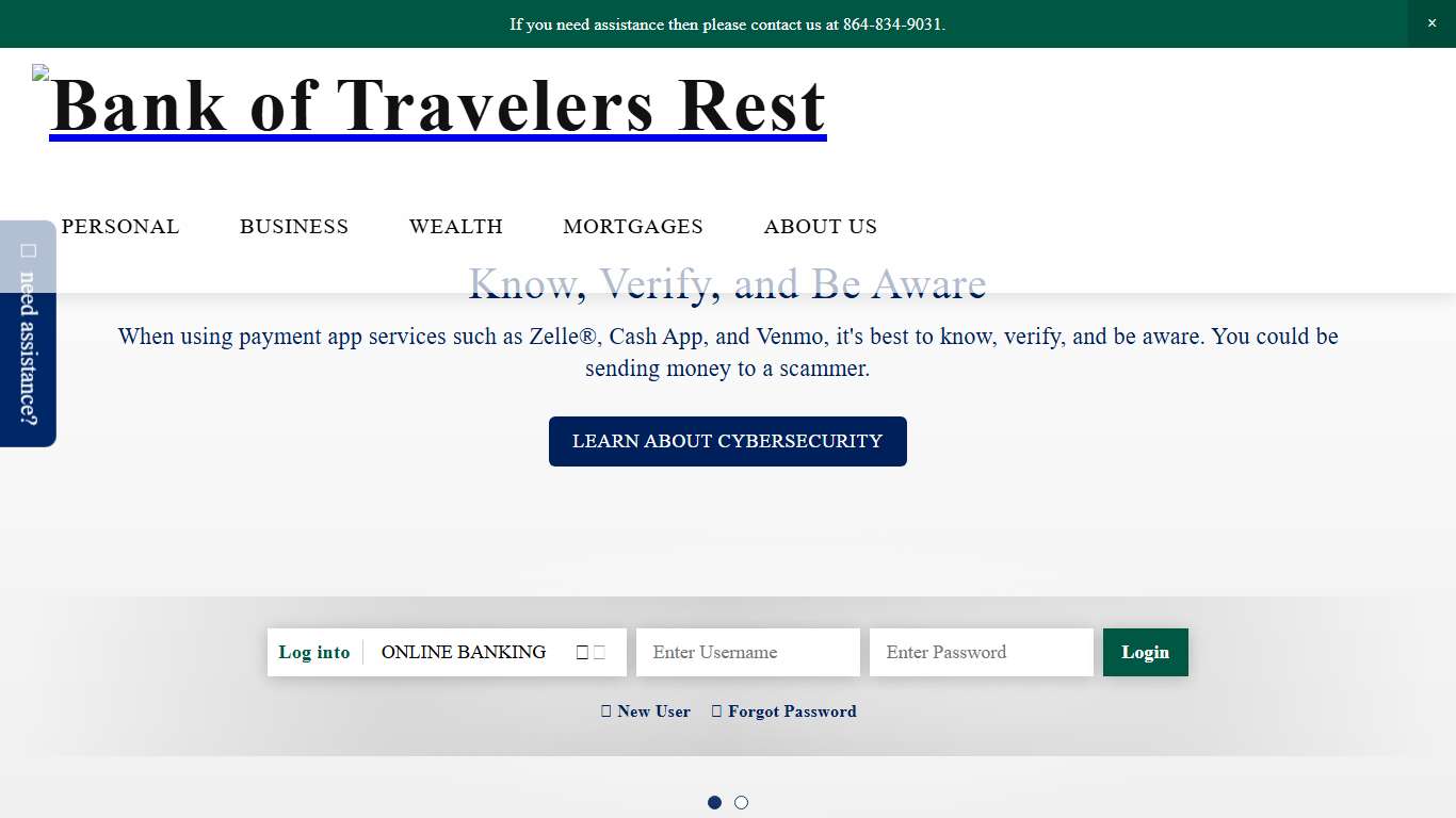 Welcome | Bank of Travelers Rest (Travelers Rest, SC)