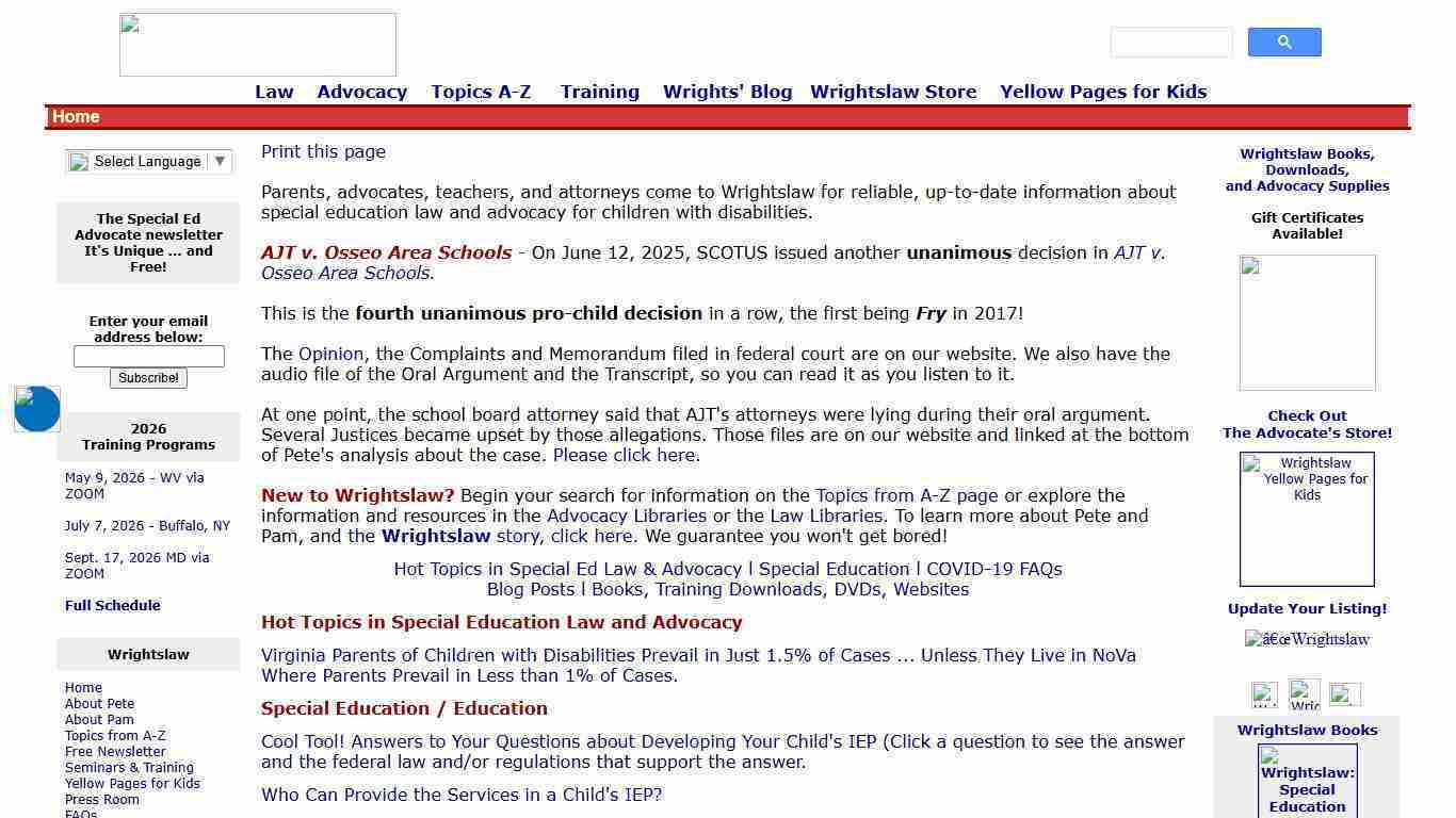 Wrightslaw Special Education Law and Advocacy